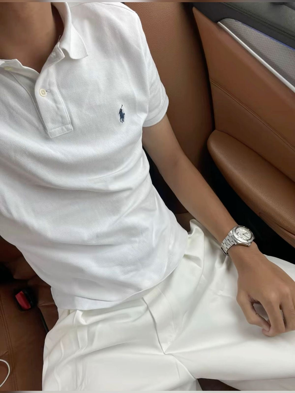 Ralph Lauren Collar t -hirt alb