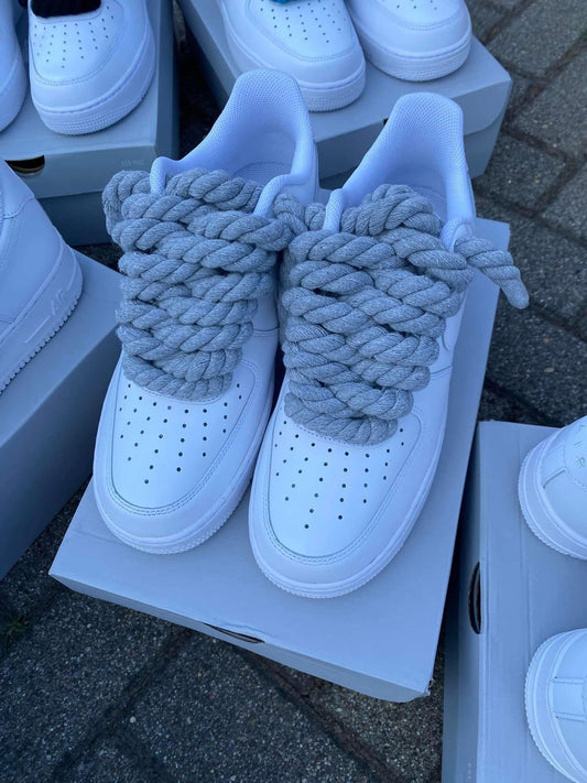 Nike Air Force 1 White White Dantel Grey