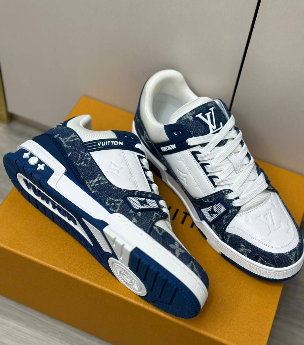Louis Vuitton Trainer White Blue
