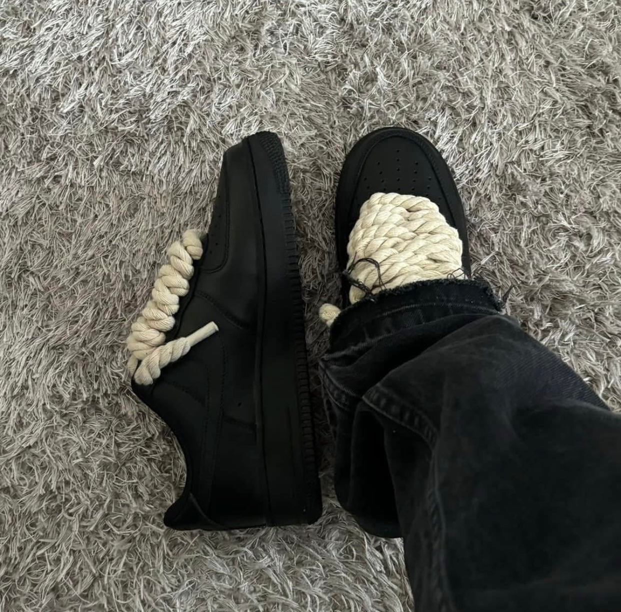 Nike Air Force 1 Rope Dantelă neagră