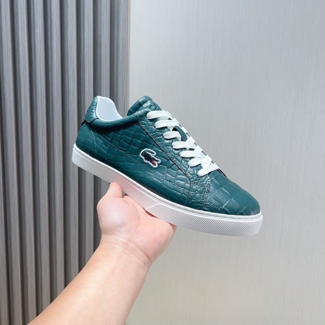 Lacoste Krokodil Bőr Cipő-Zöld