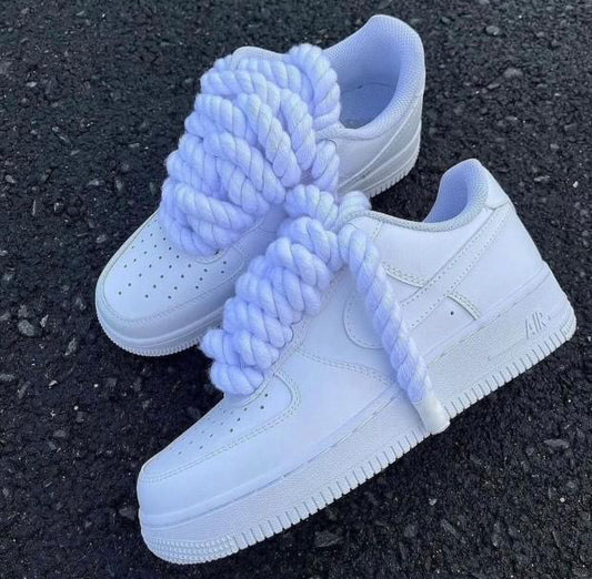 Nike Air Force 1 White din dantelă de frânghie