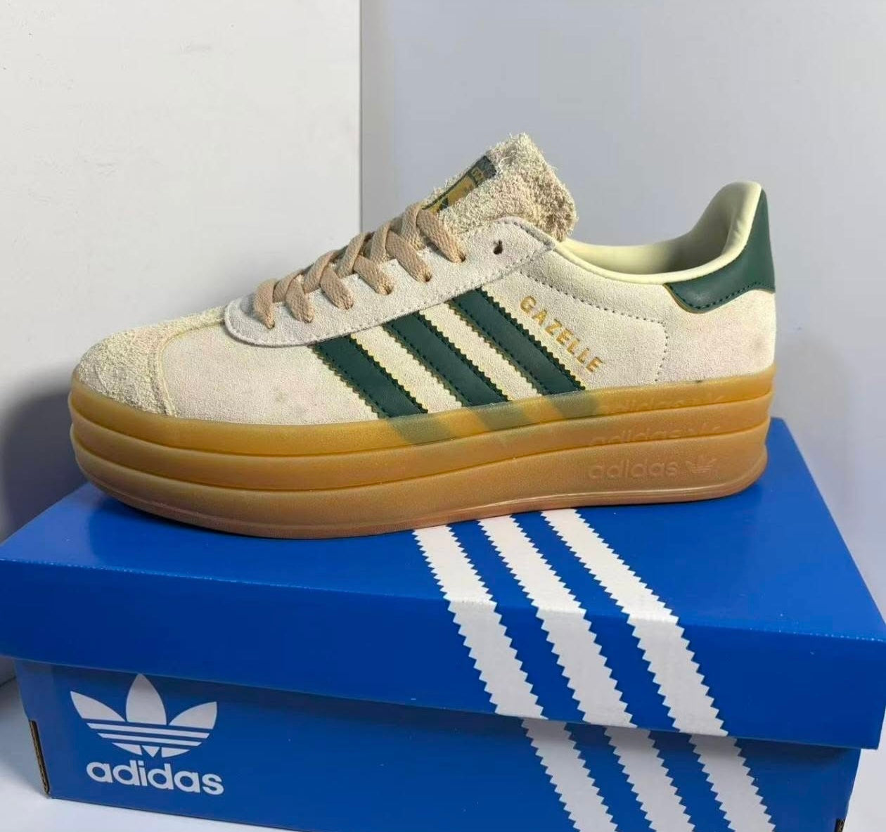Adidas Gazelle Bold Beige Green
