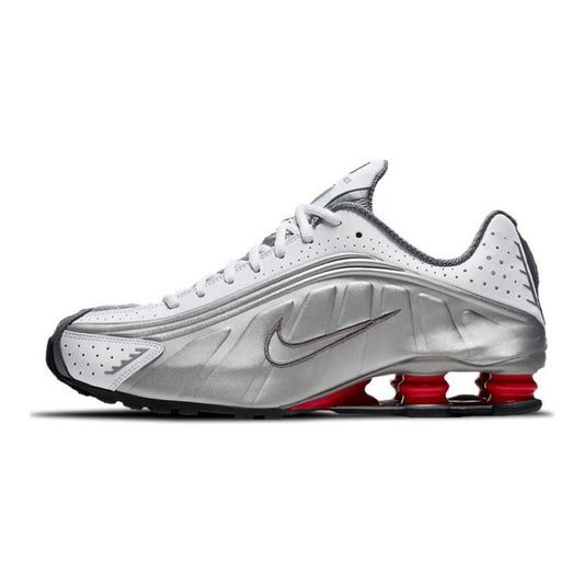 Nike Shox R4 Metallic Silver Comet Red