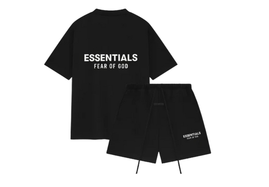 FEAR OF GOD ESSENTIALS BLACK WHITE Rövid Szett