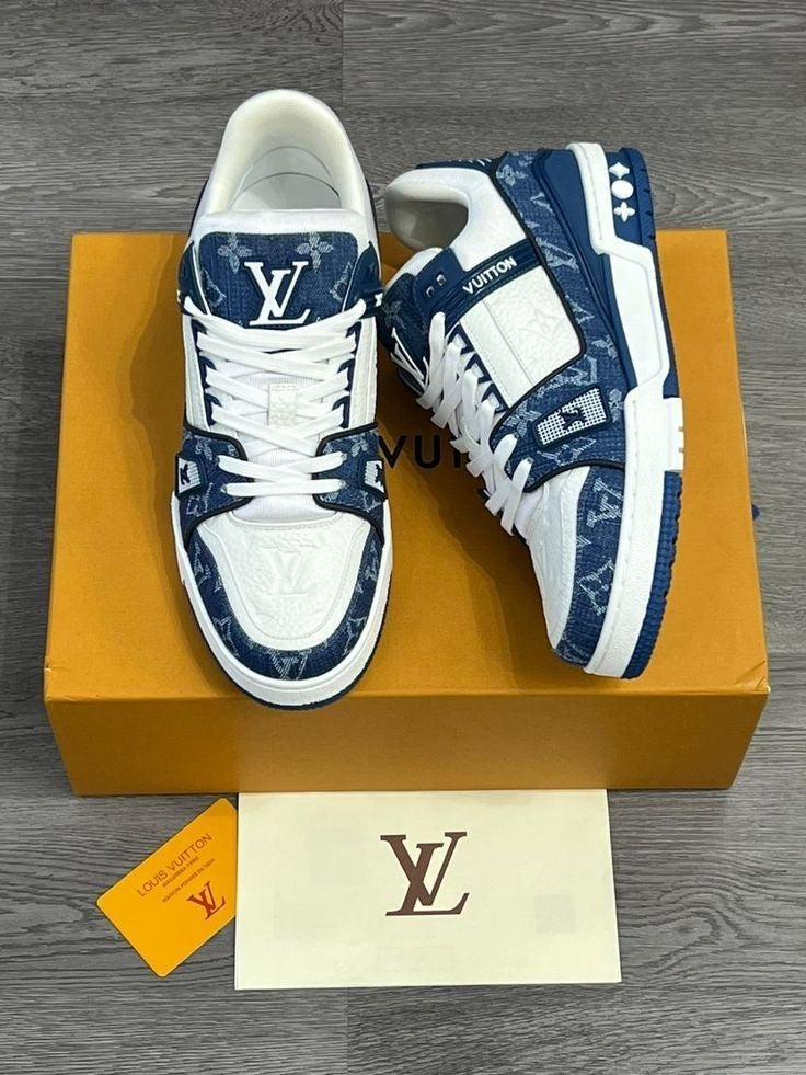 Louis Vuitton Trainer White Blue