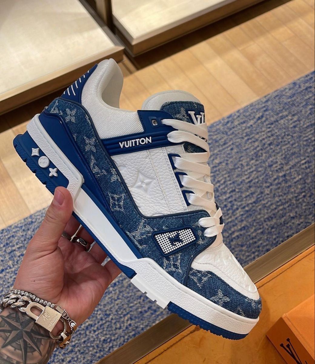 Louis Vuitton Trainer White Blue