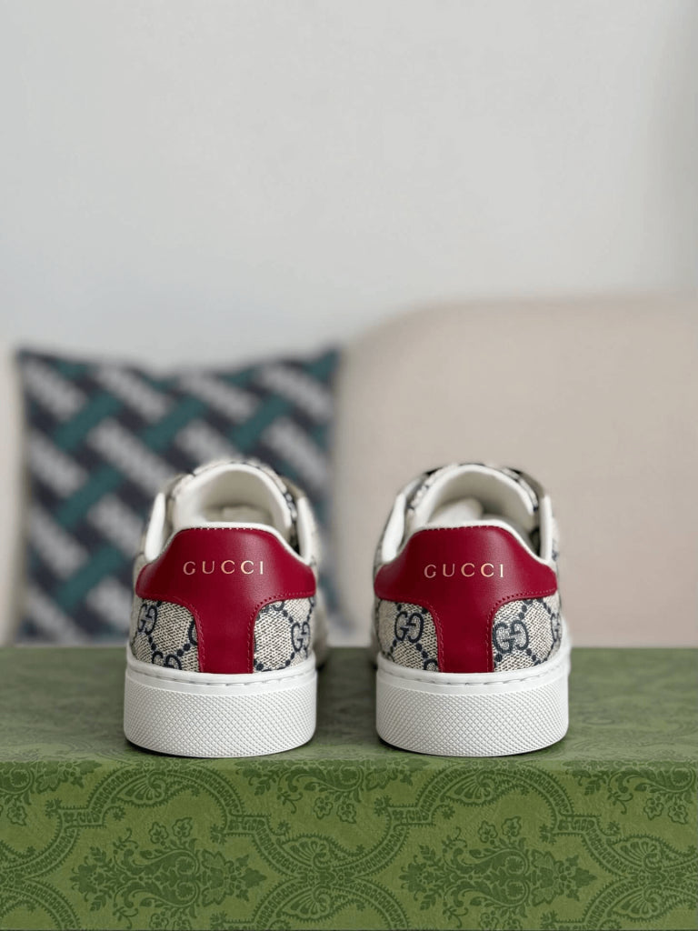 Gucci Ace Sneaker – Bézs és Kék GG Supreme Canvas