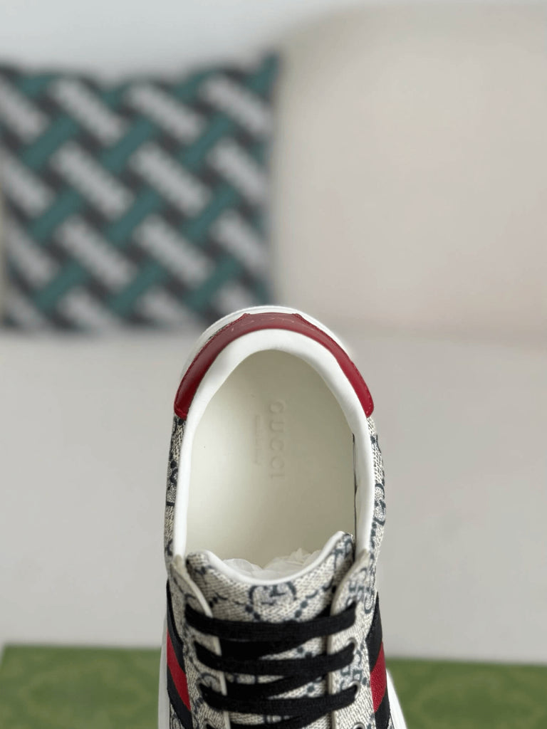 Gucci Ace Sneaker – Bézs és Kék GG Supreme Canvas