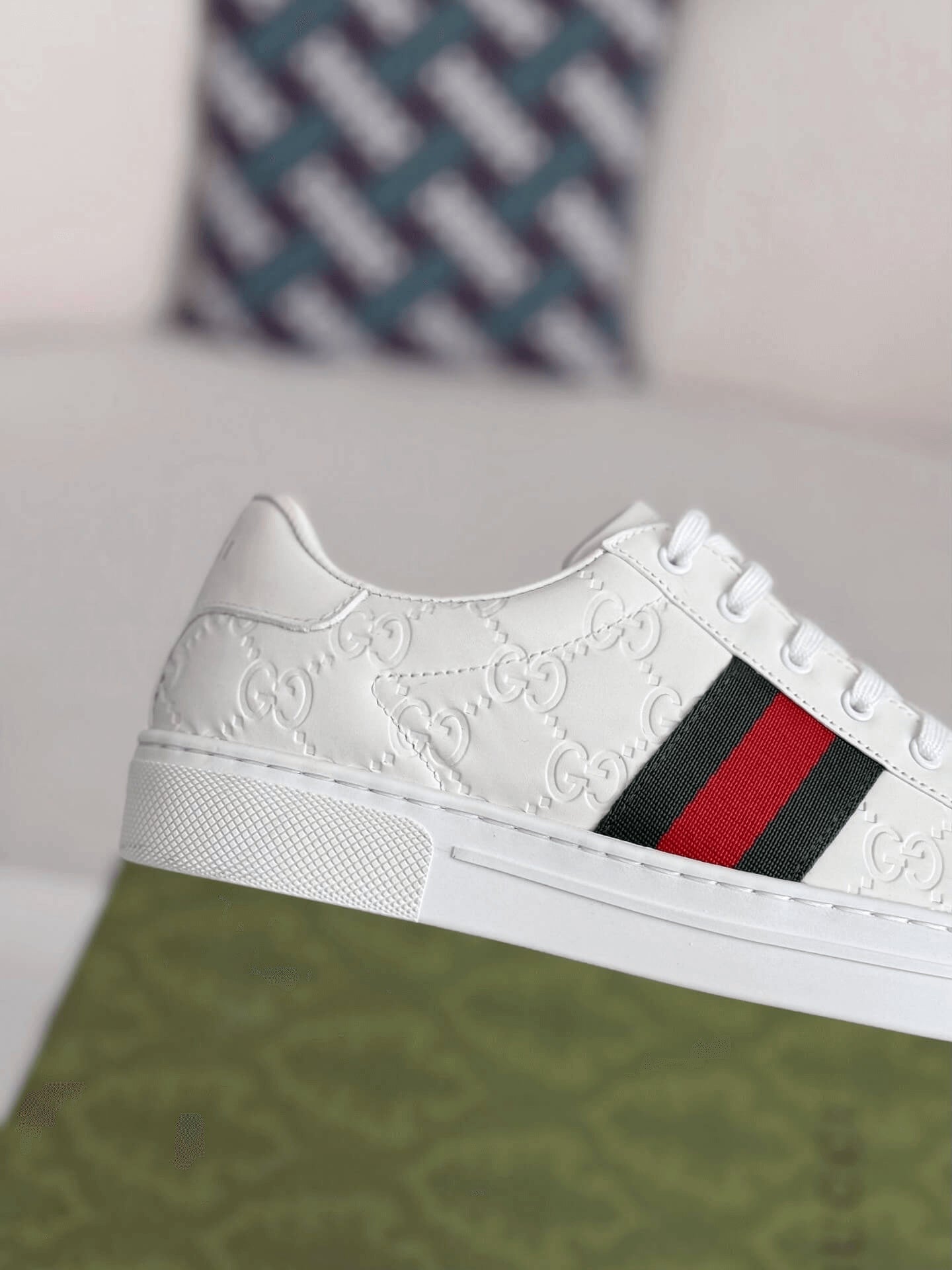 Gucci Ace Sneaker – Fehér GG Logós Bőr