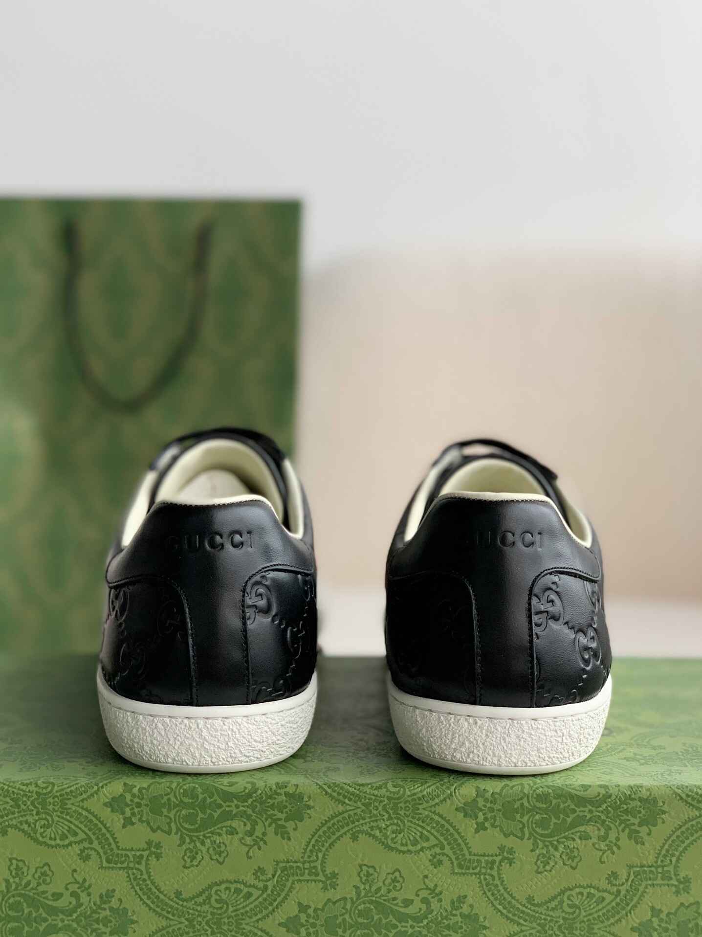 Gucci Ace Sneaker – Fekete GG Logós Bőr