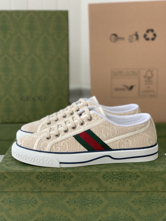 Gucci Tennis 1977 – Törtfehér GG Hímzett Vászon