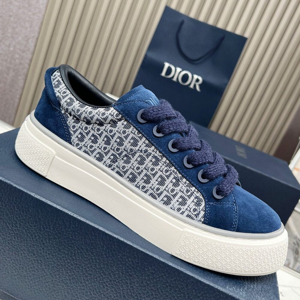 Dior B33 Cipő Sötétkék Ferde Jacquard