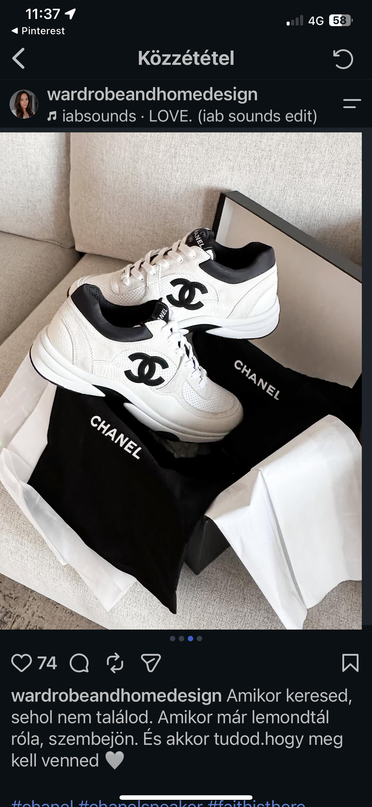 Chanel Low Daim White Black