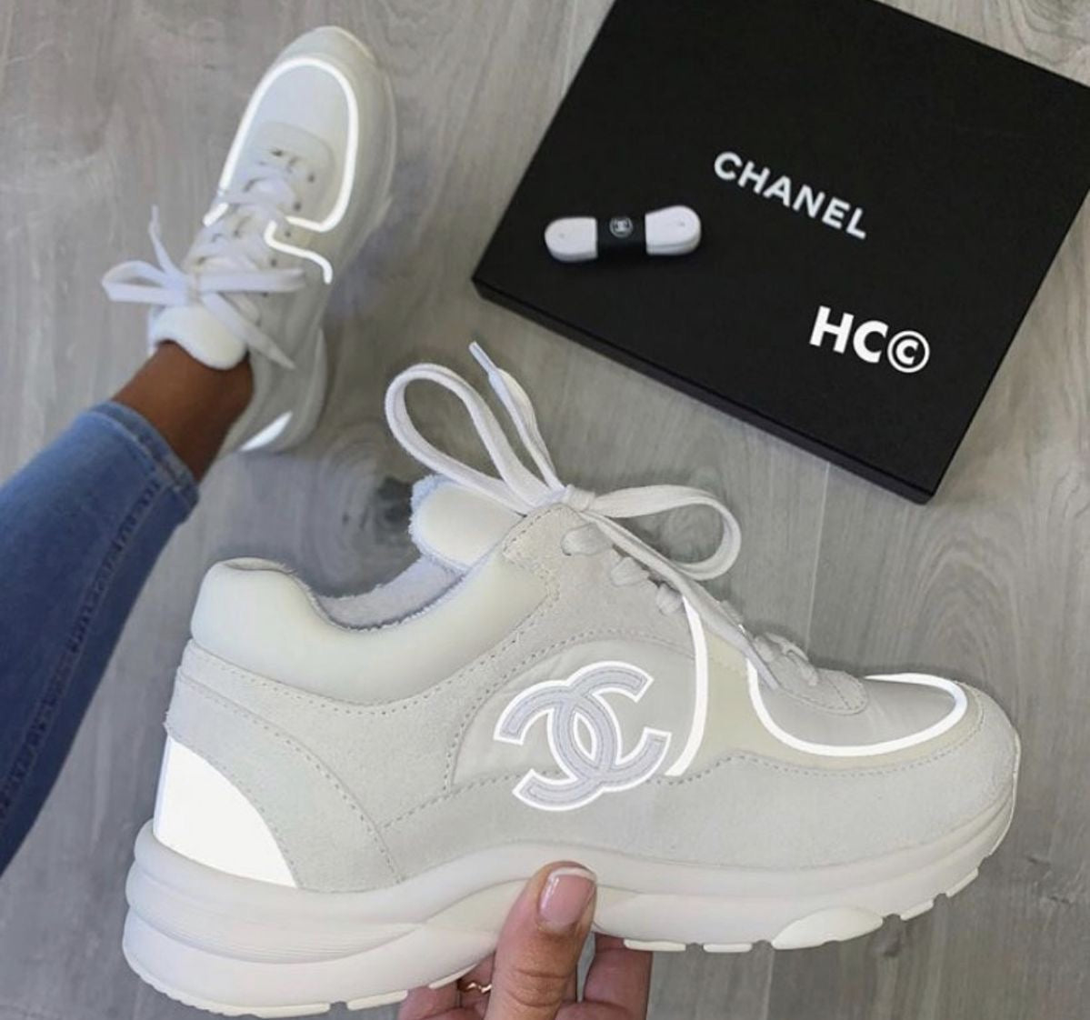 Chanel Low Daim Triple White Reflectiv