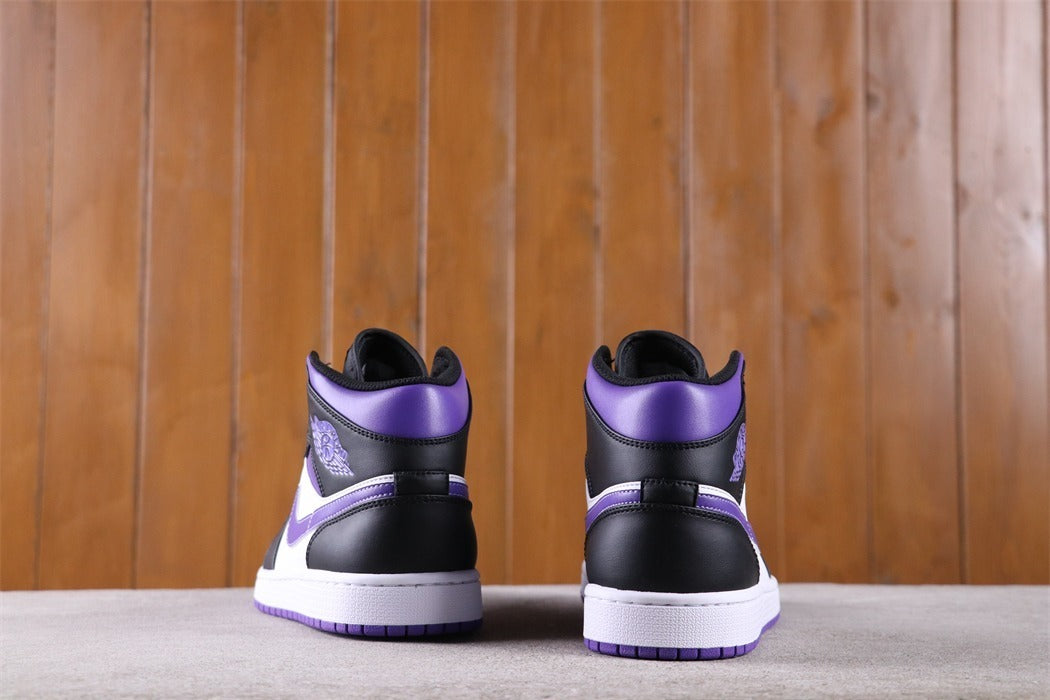 Air Jordan 1 Mid White Black Purple