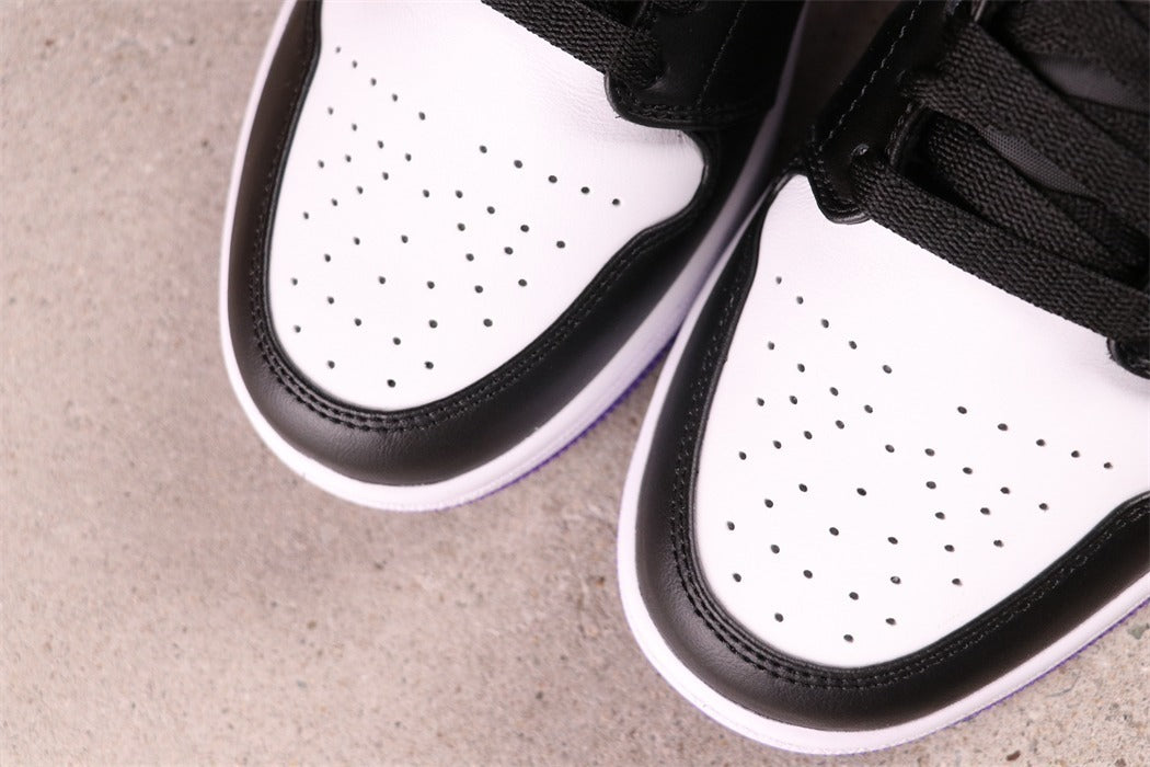 Air Jordan 1 Mid White Black Purple
