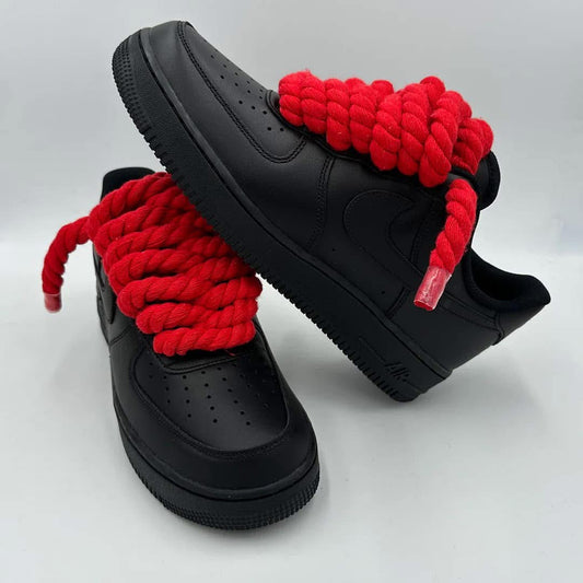 Nike Air Force 1 Rope Lace Schwarz-Rot