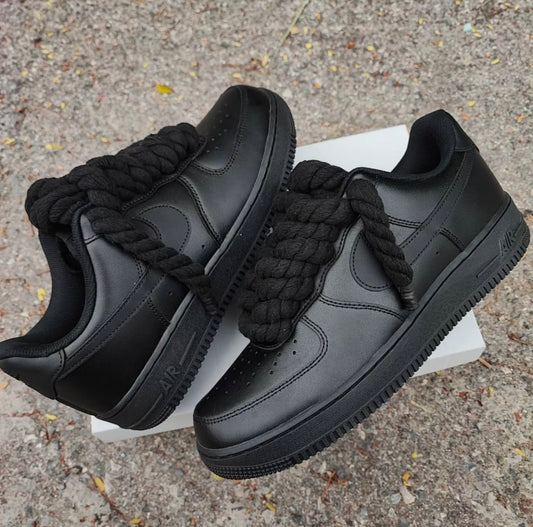 Nike Air Force 1 Rope Lace Black-Black