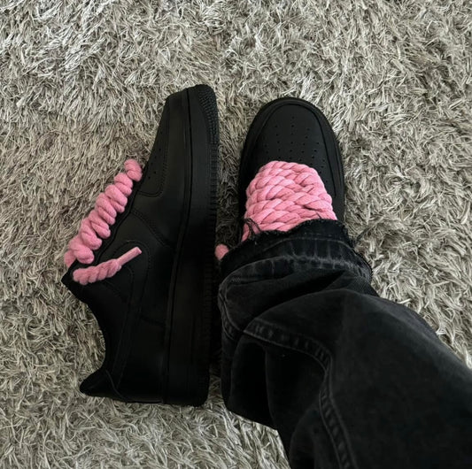 Nike Air Force 1 Rope Lace Schwarz-Pink